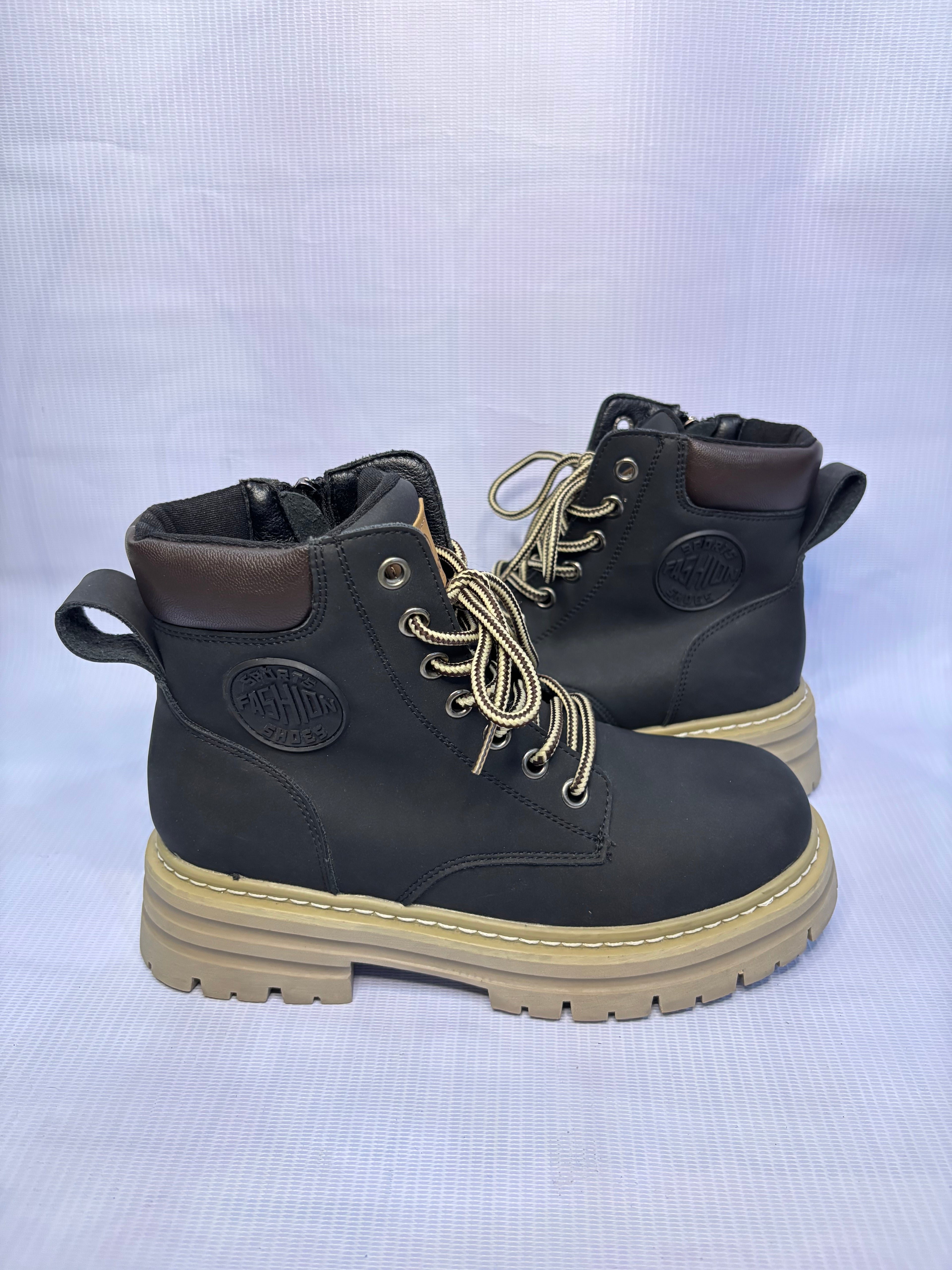 EUR 36 Matte Black Men Combat Shoes