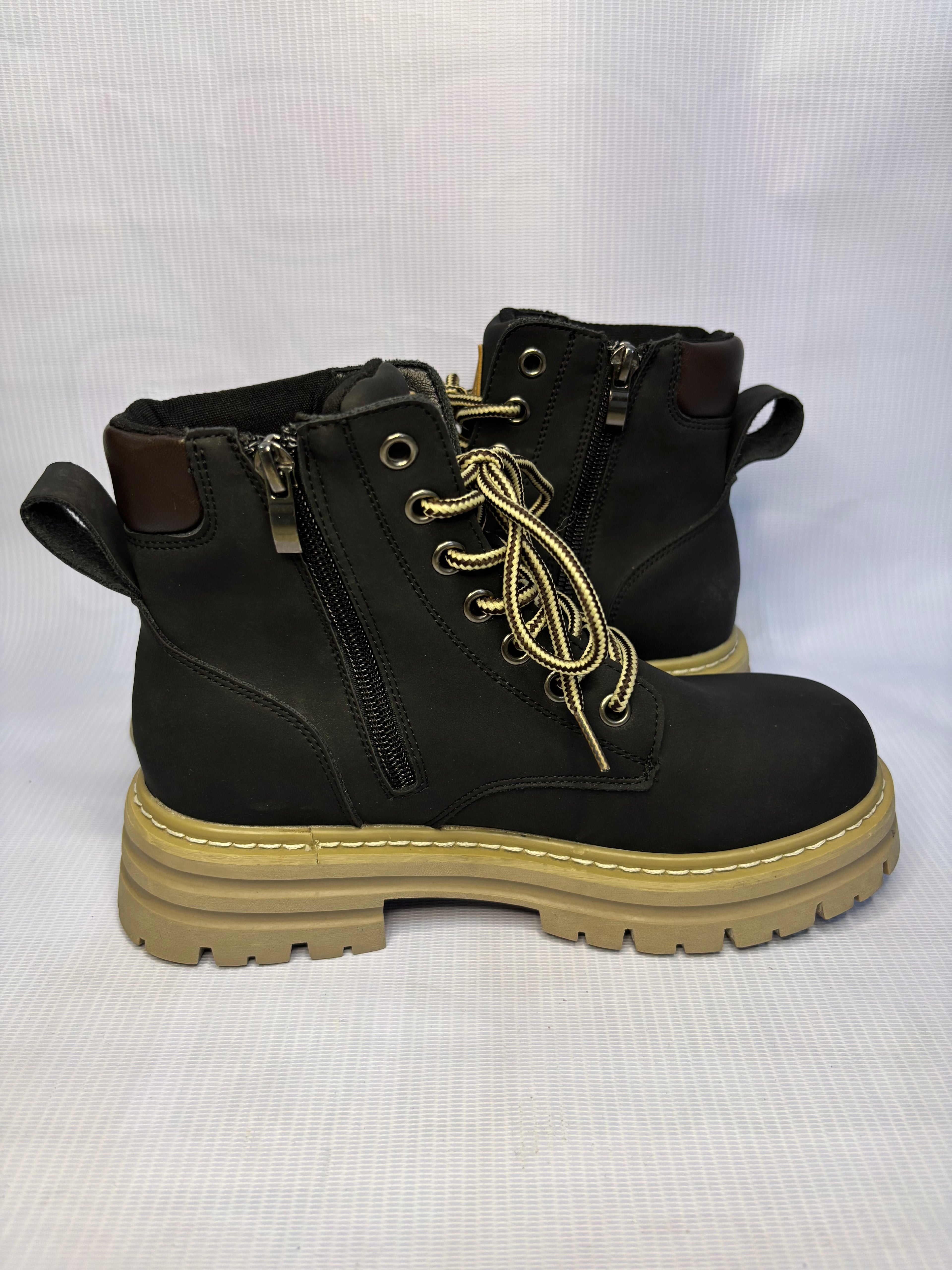 EUR 36 Matte Black Men Combat Shoes