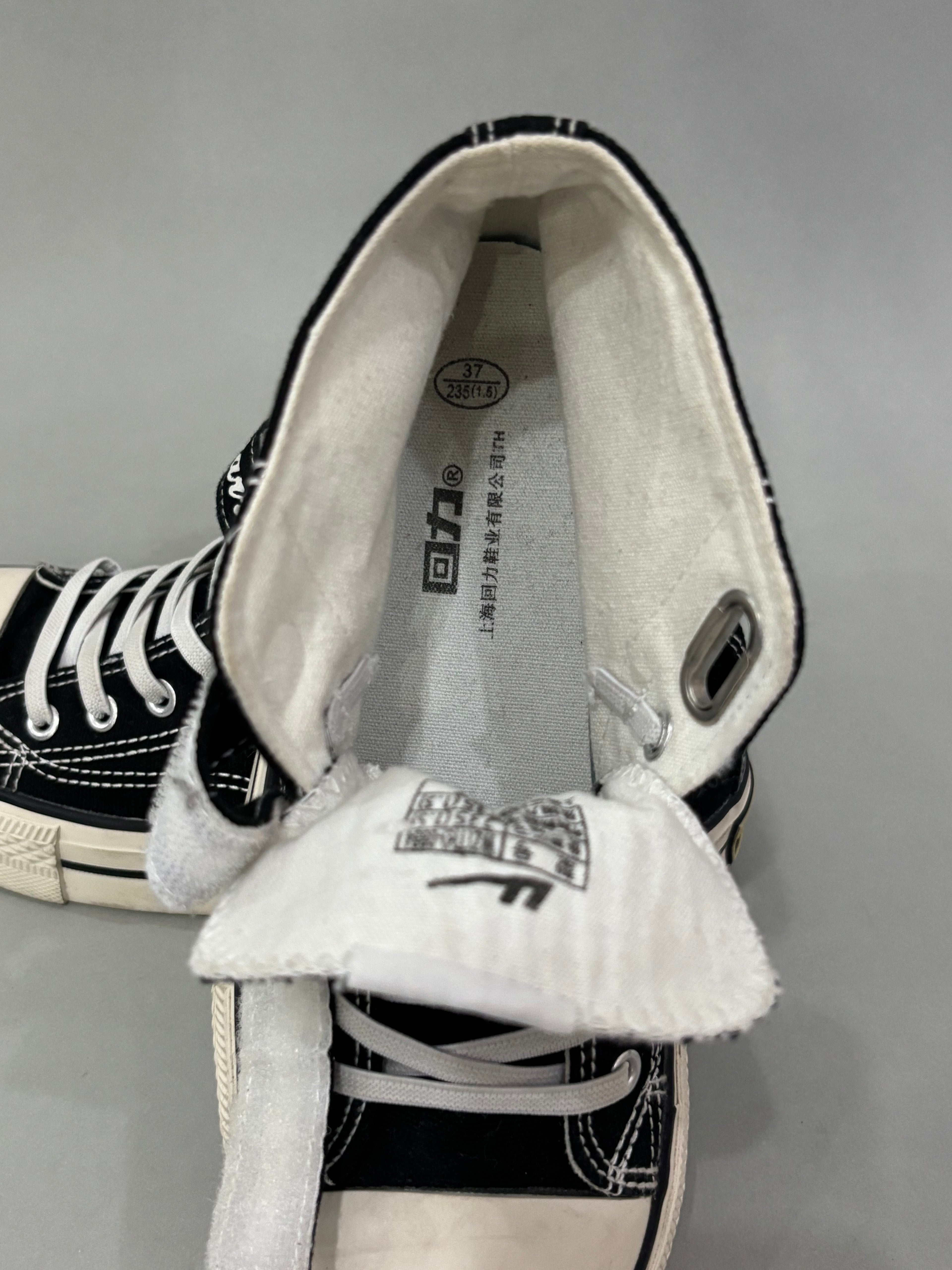 EUR 37 Black & White Hip-Top Canvas Sneaker Shoes