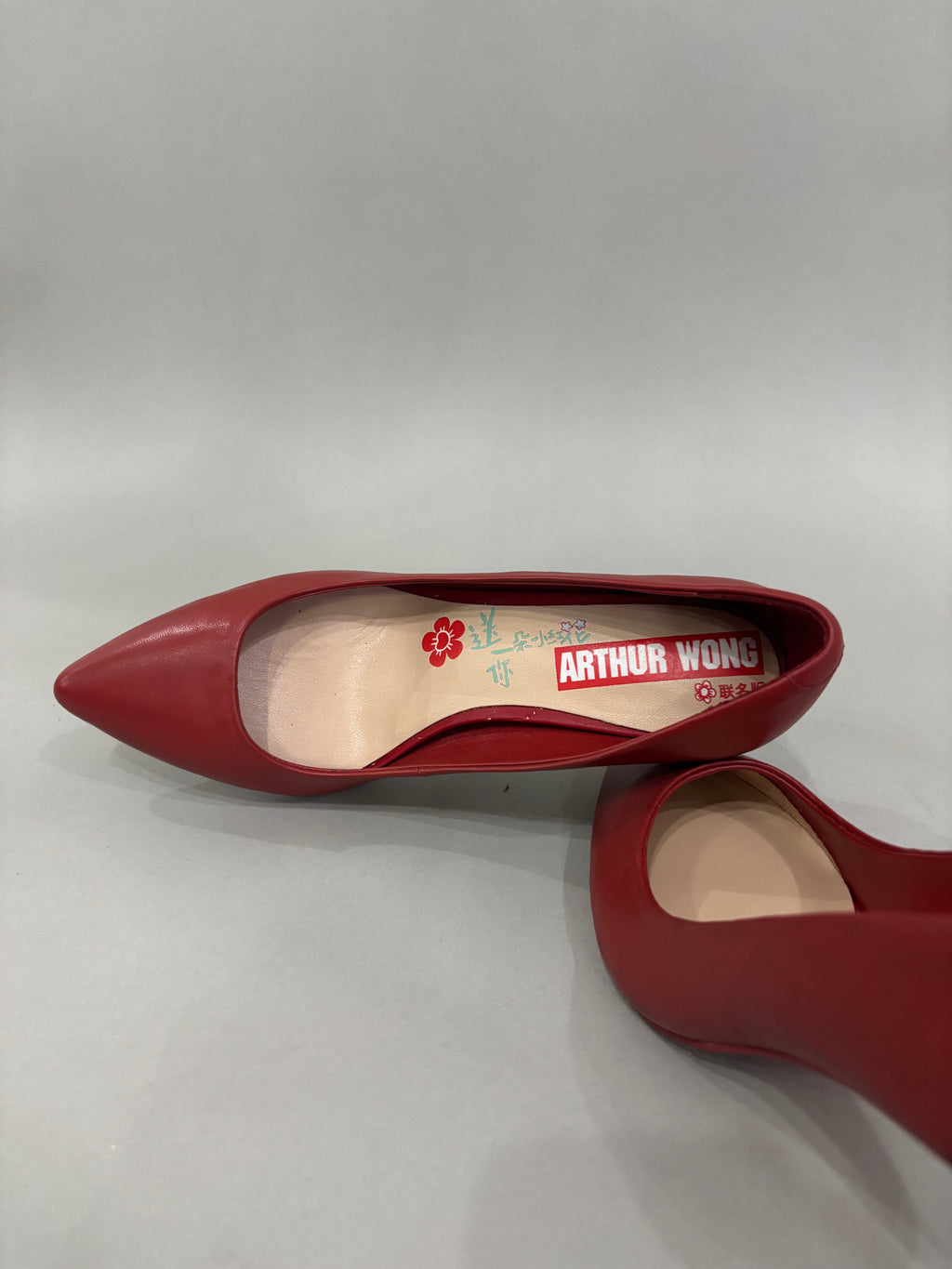 EUR 38 Solid Red Pointed-Toe Pumps Stiletto Heels