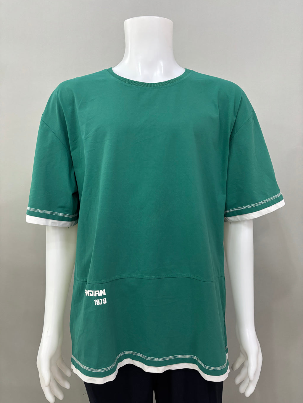 5XL Deep Green Oversized Men T-shirt