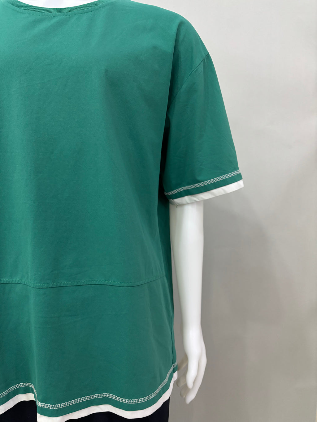 5XL Deep Green Oversized Men T-shirt