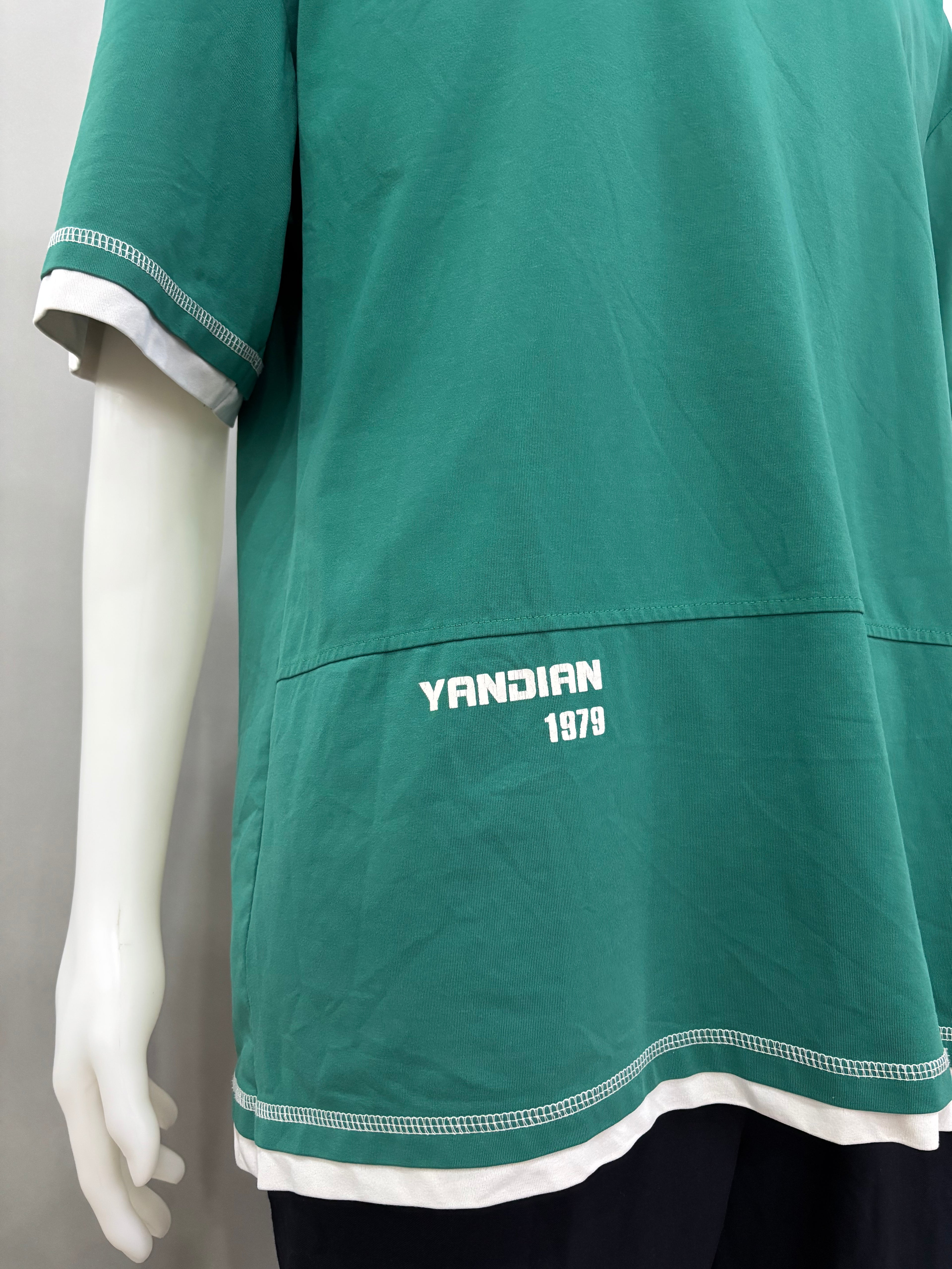 5XL Deep Green Oversized Men T-shirt