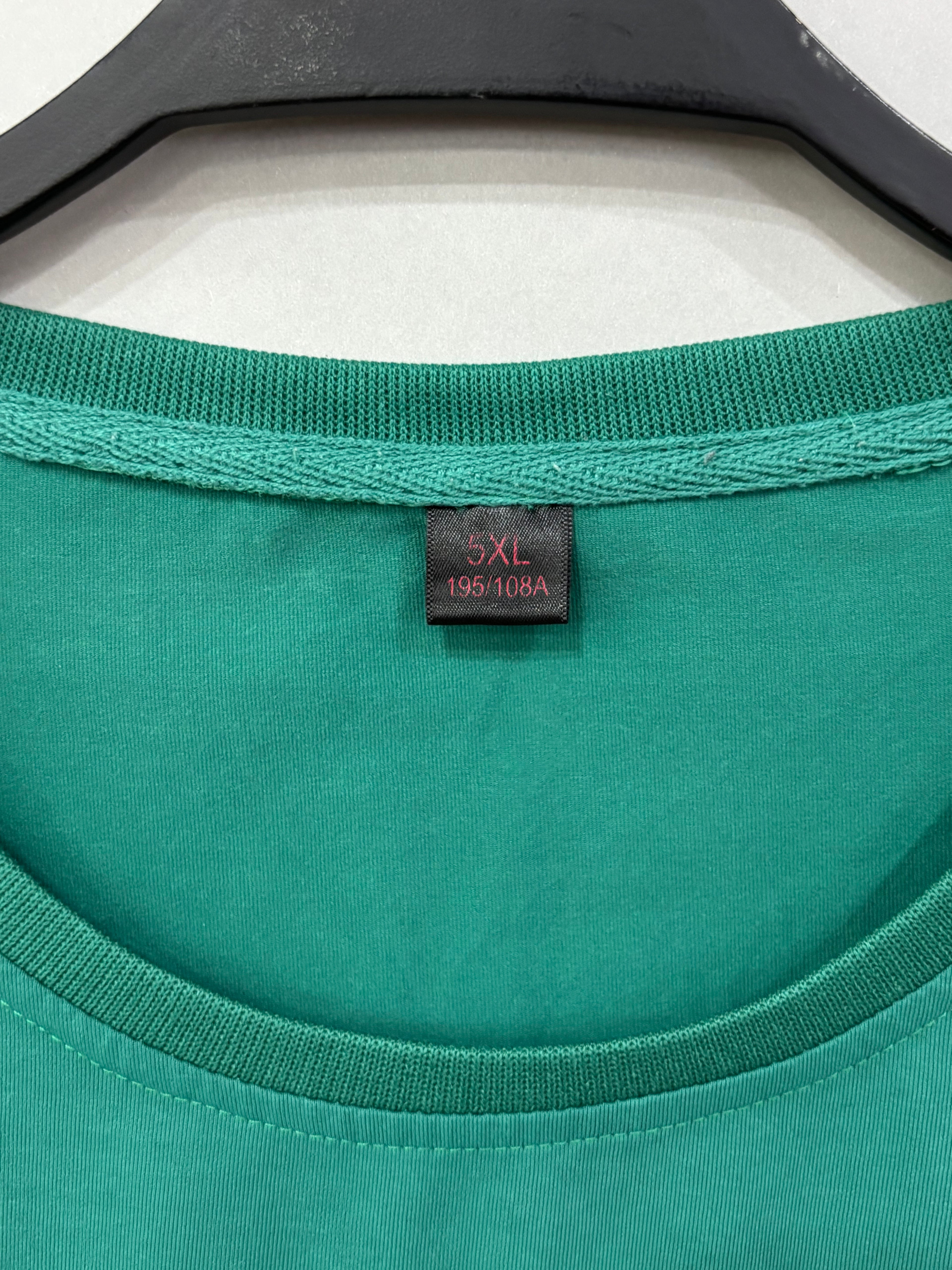 5XL Deep Green Oversized Men T-shirt