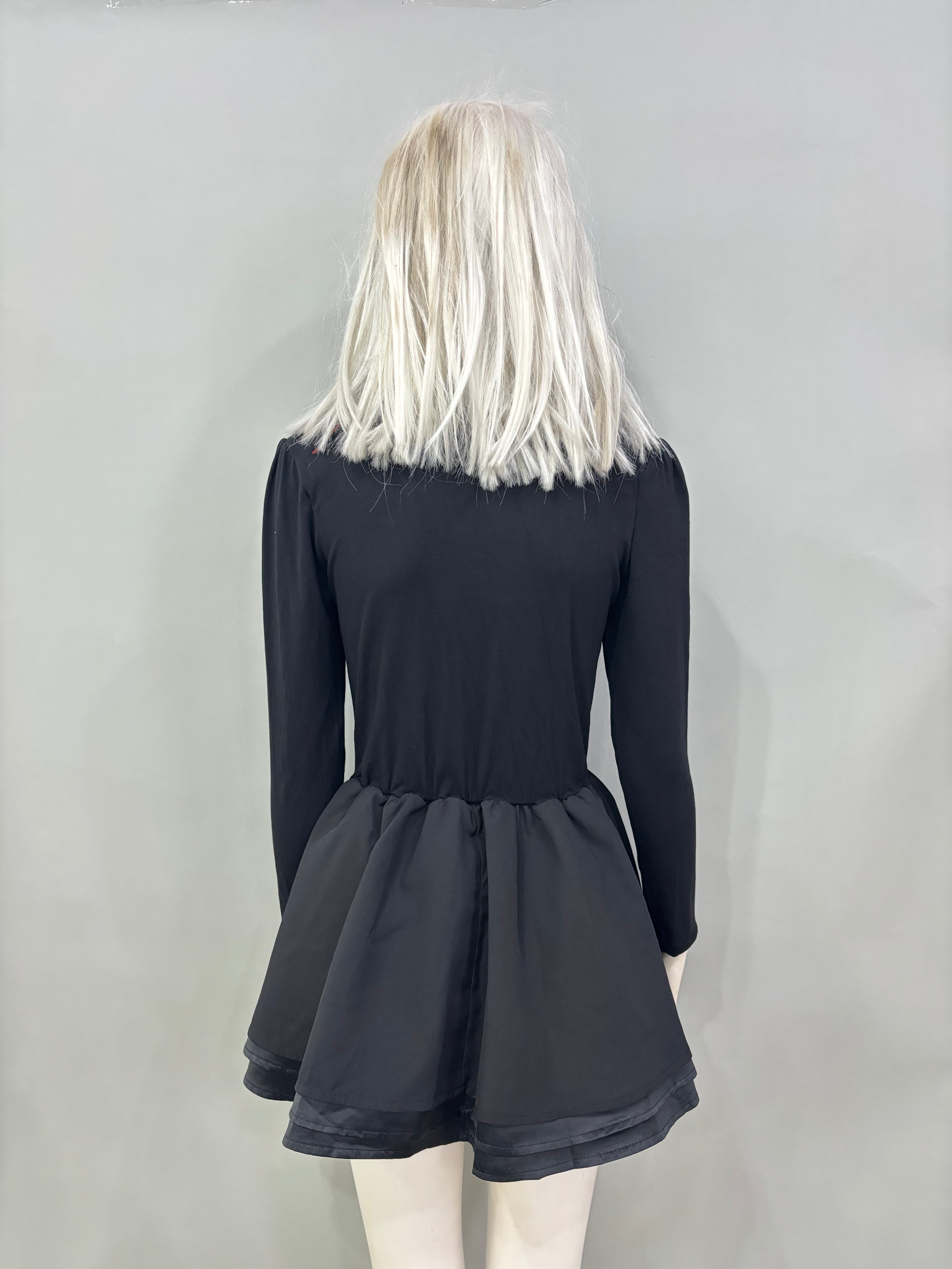 Small Black Long-Sleeve Mini Dress