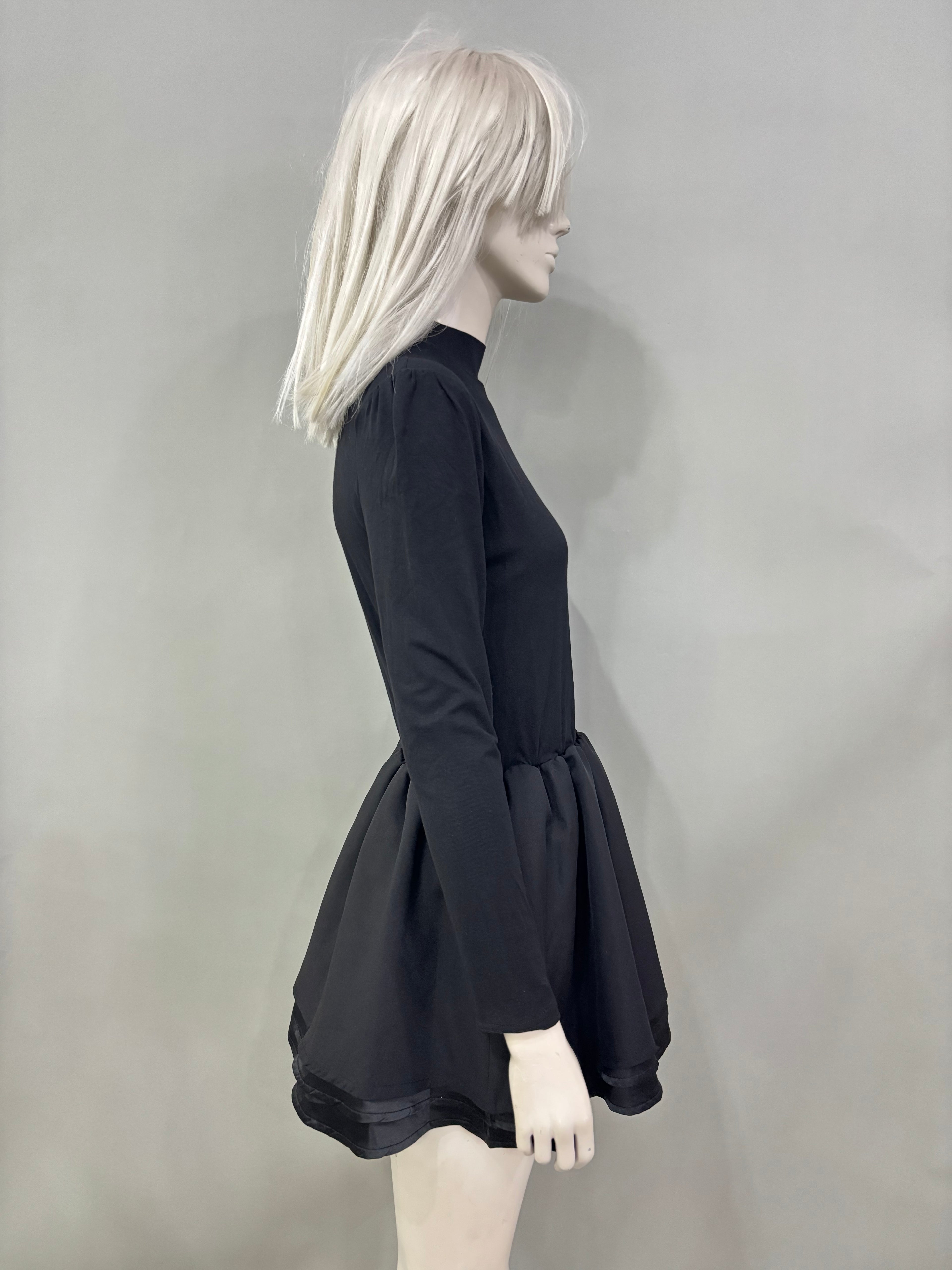 Small Black Long-Sleeve Mini Dress