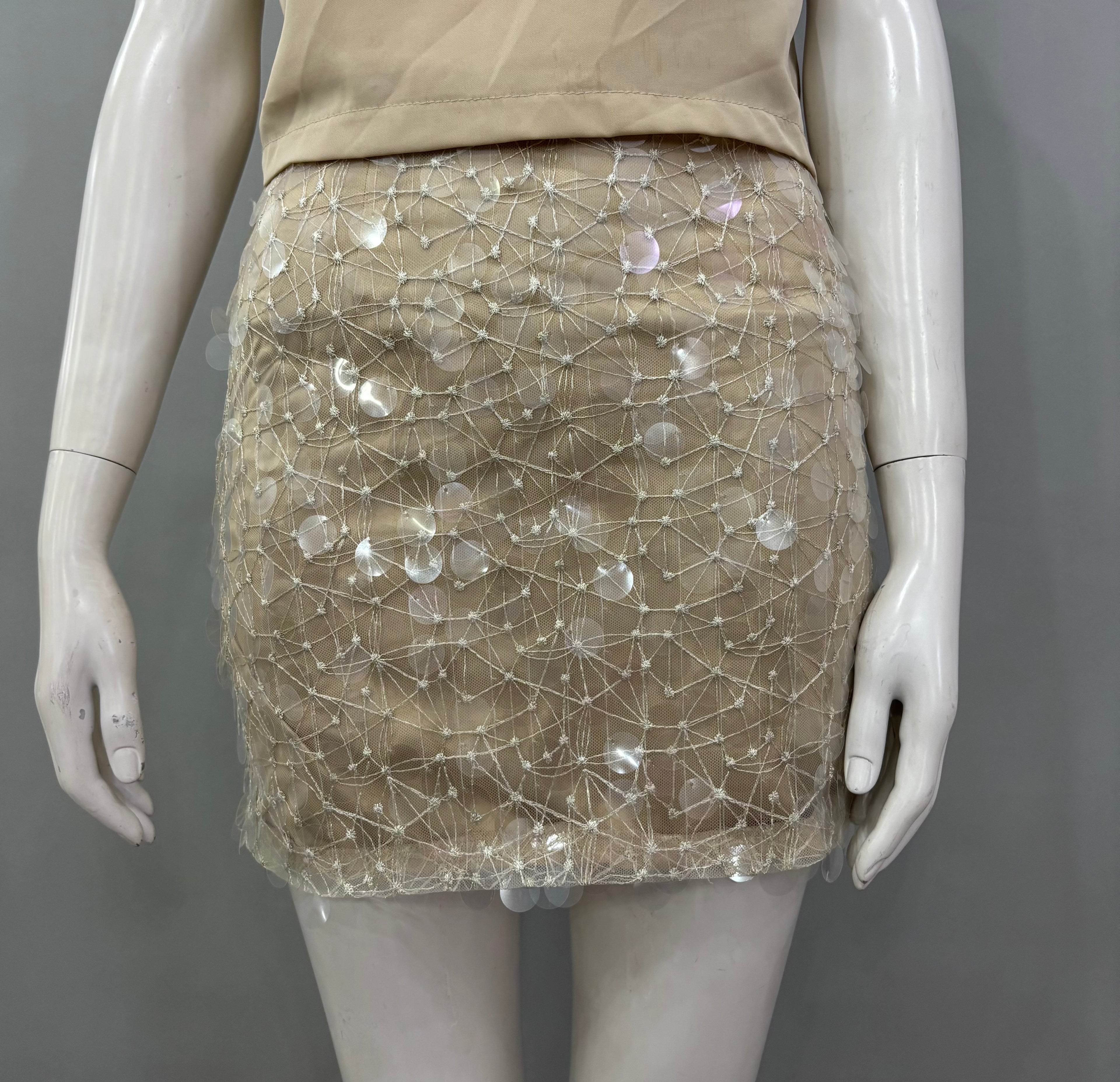 Small Khaki/Beige Women’s Mini Skirt