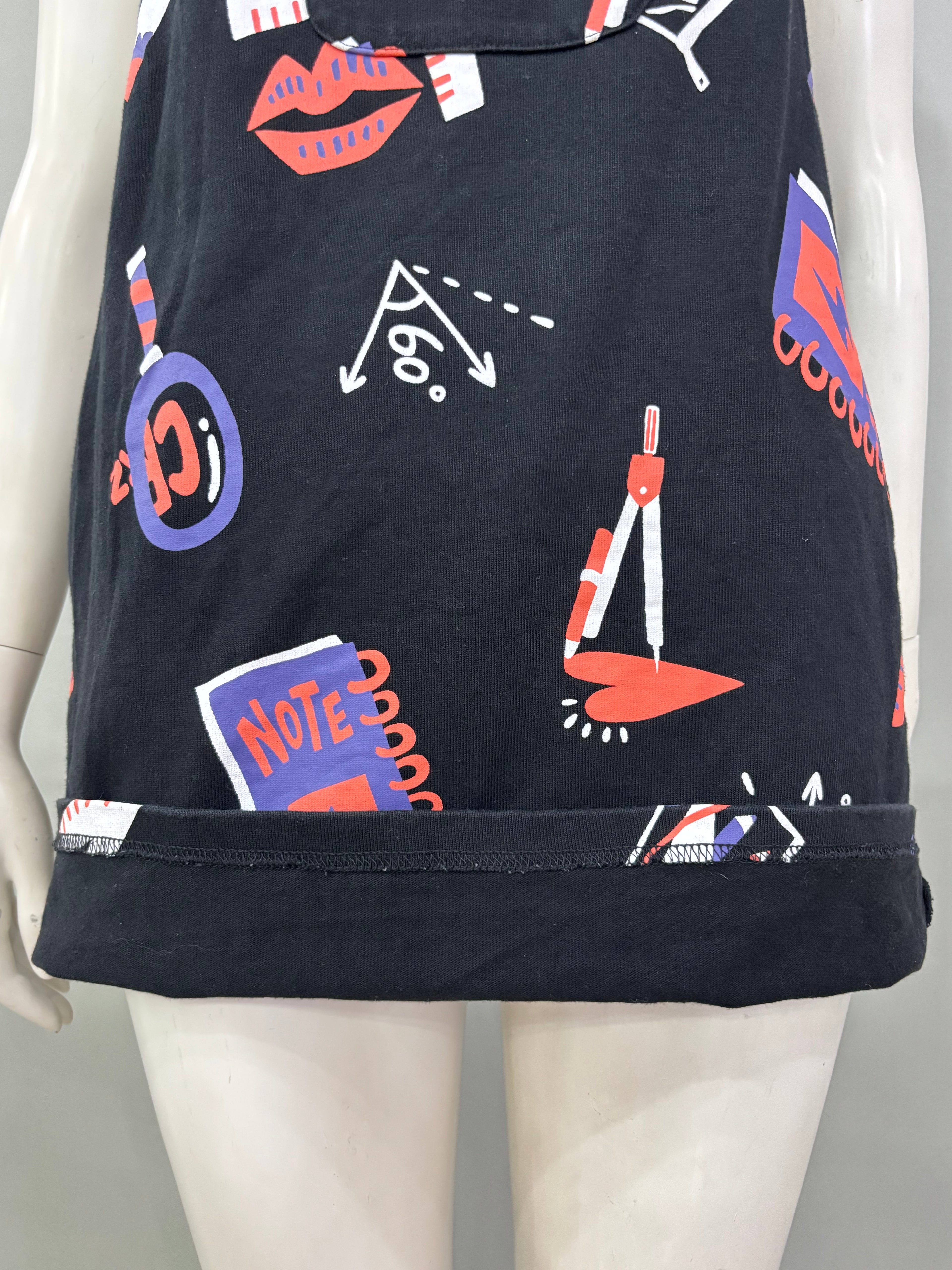 Small Black School Print Overalls Women’s Dress