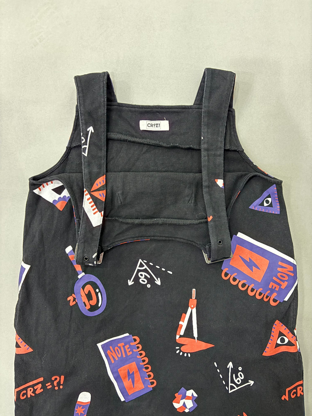Small Black School Print Overalls Women’s Dress