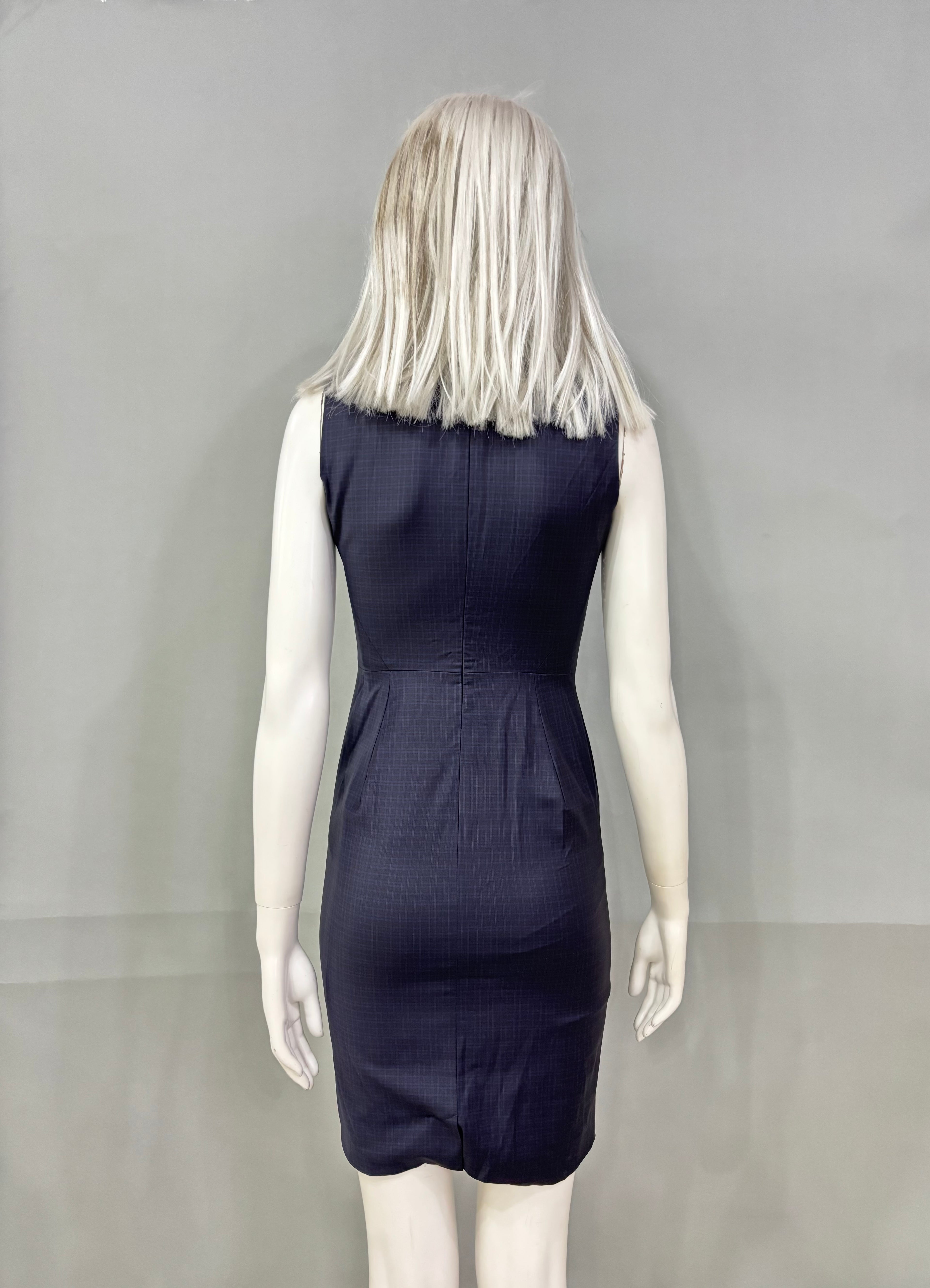 Small Check Square Neck Women’s Dress