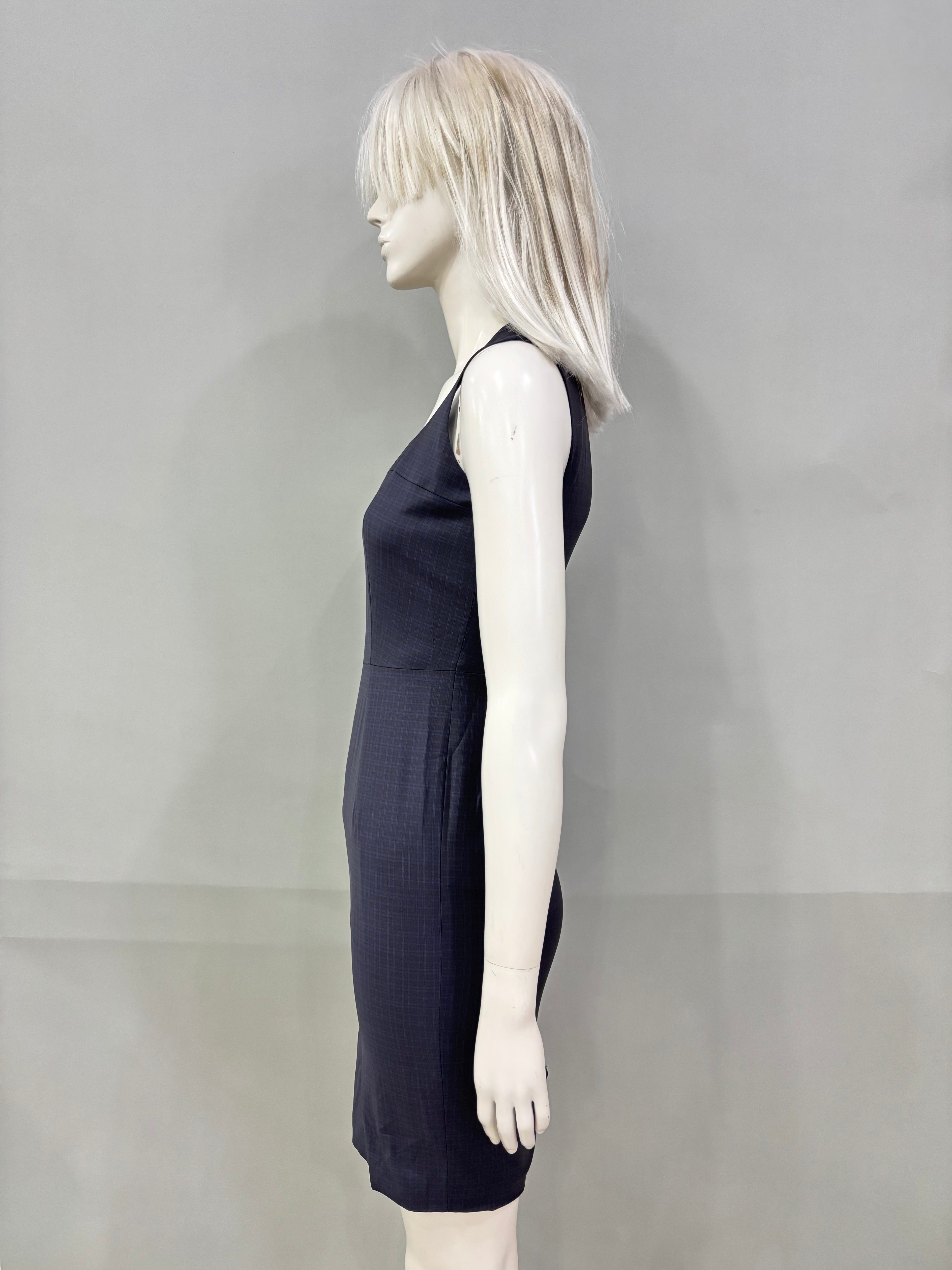 Small Check Square Neck Women’s Dress