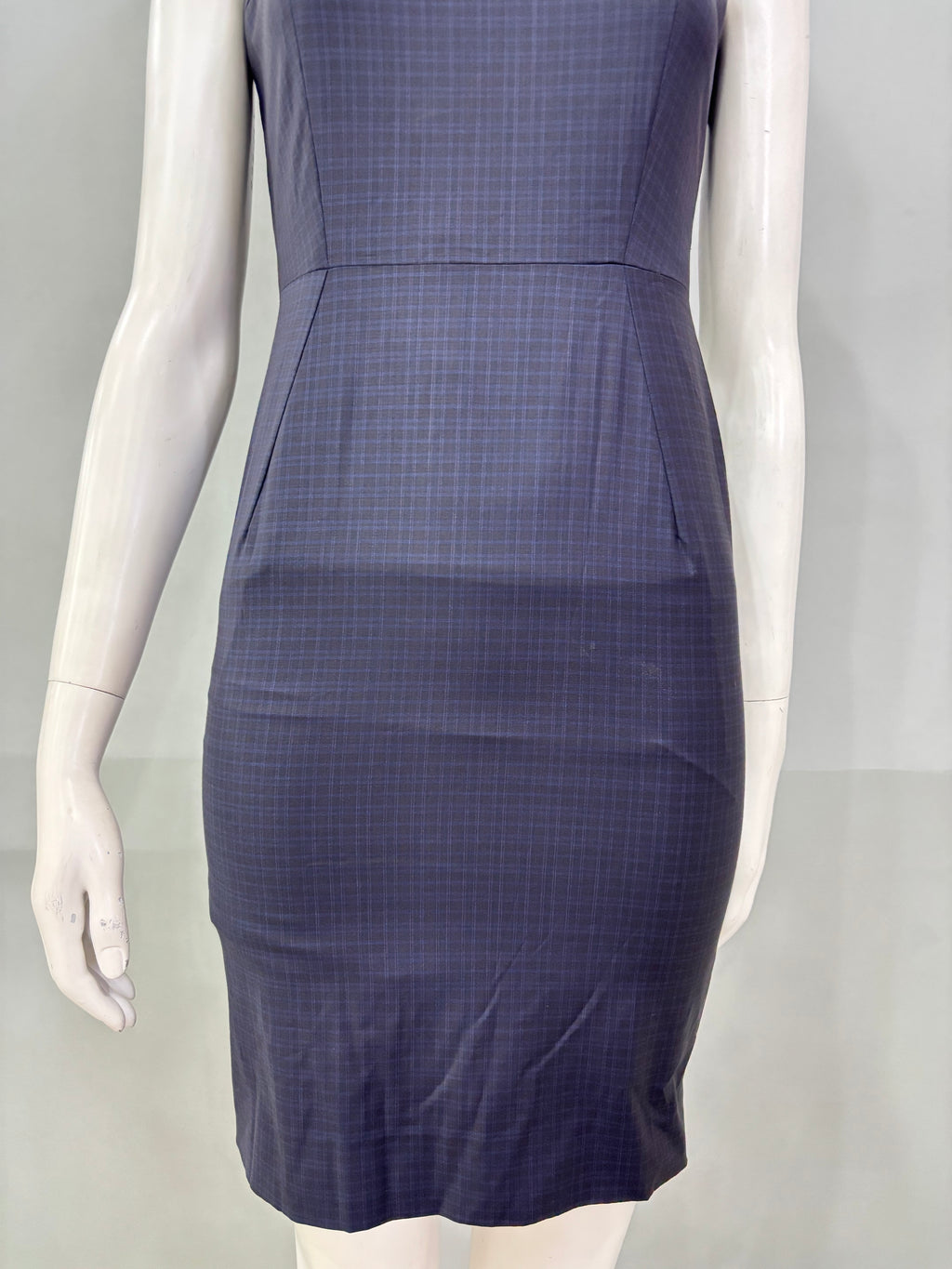 Small Check Square Neck Women’s Dress