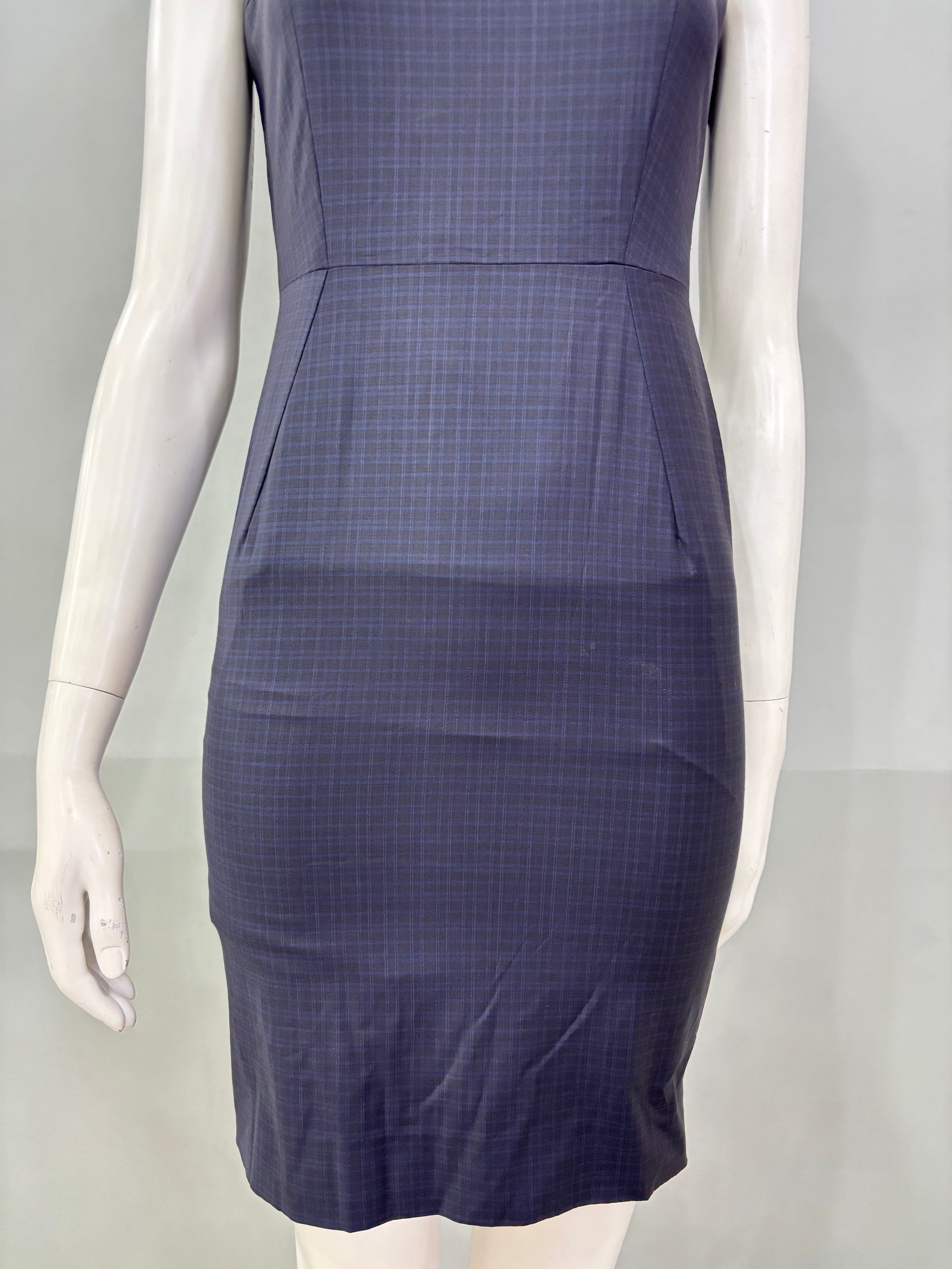 Small Check Square Neck Women’s Dress