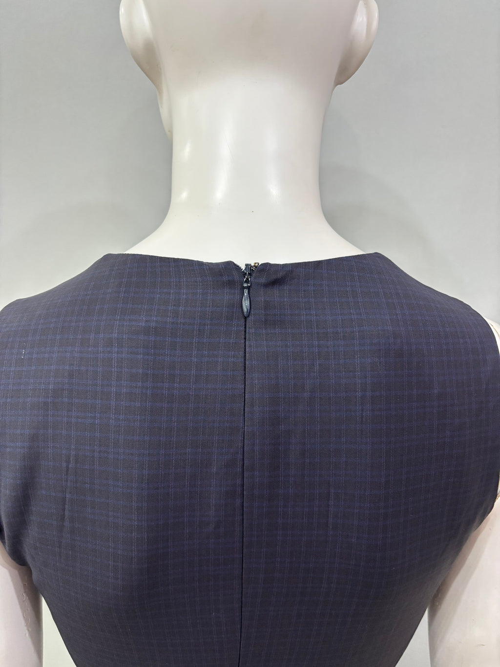 Small Check Square Neck Women’s Dress