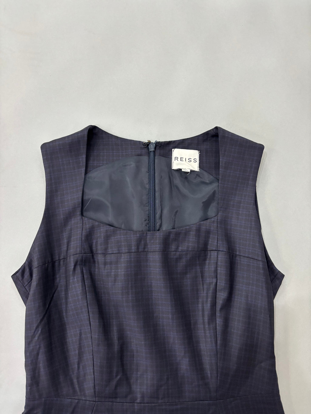 Small Check Square Neck Women’s Dress
