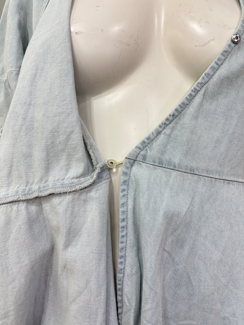 Extra Small Acid Wash Light Blue Chambray Wrap Women’s Dress