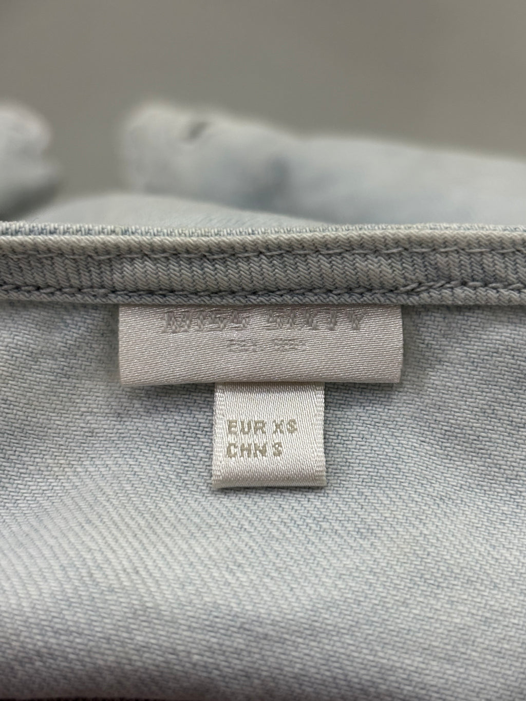 Extra Small Acid Wash Light Blue Chambray Wrap Women’s Dress