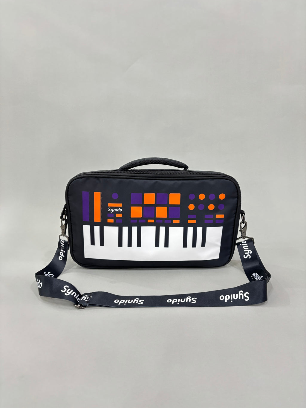 Black Nylon Messenger-Style Bag