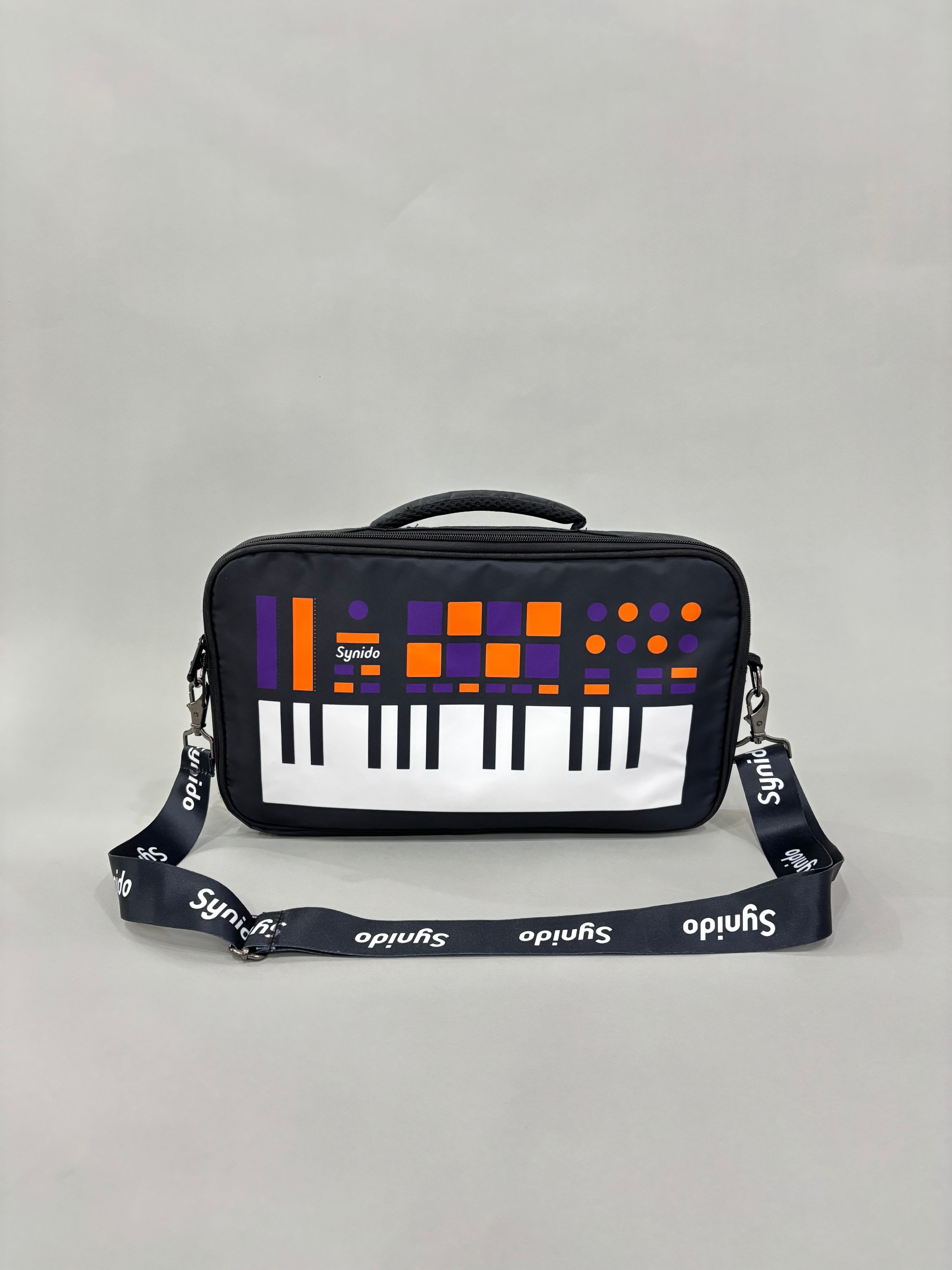 Black Nylon Messenger-Style Bag