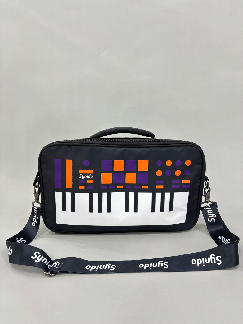 Black Nylon Messenger-Style Bag