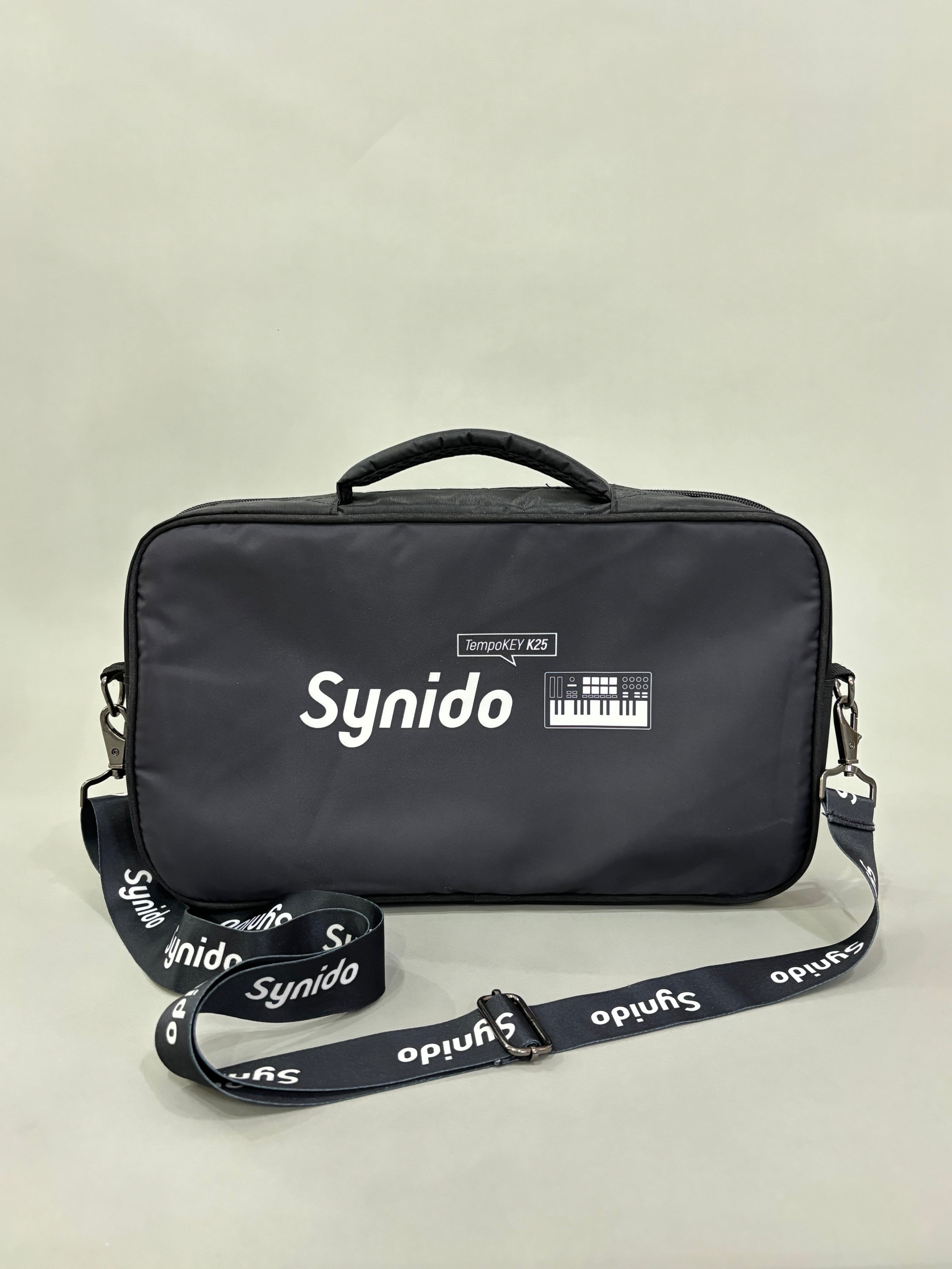 Black Nylon Messenger-Style Bag