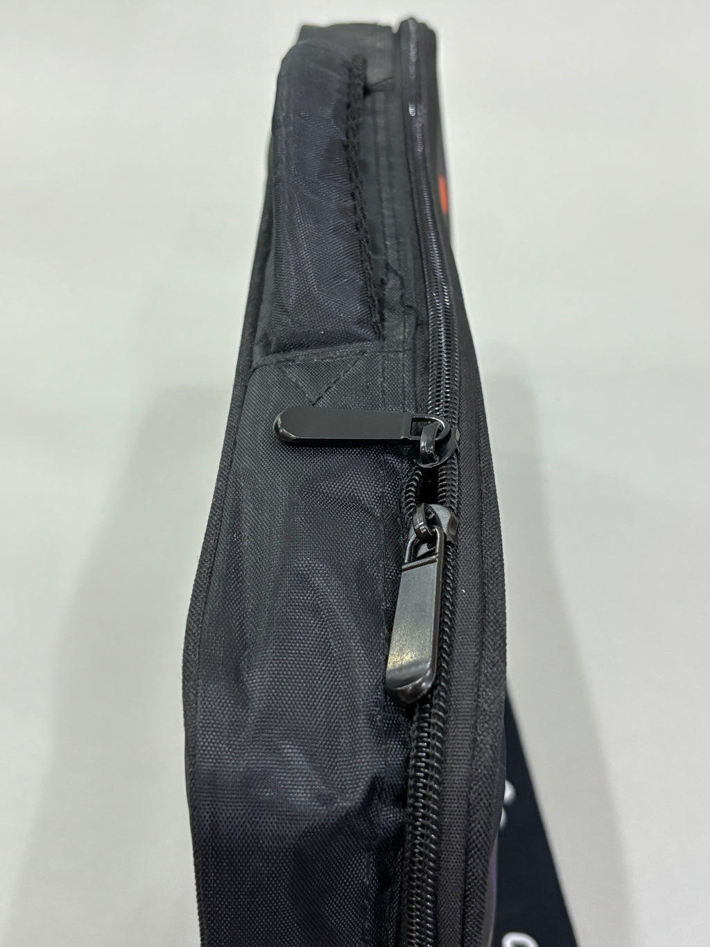 Black Nylon Messenger-Style Bag