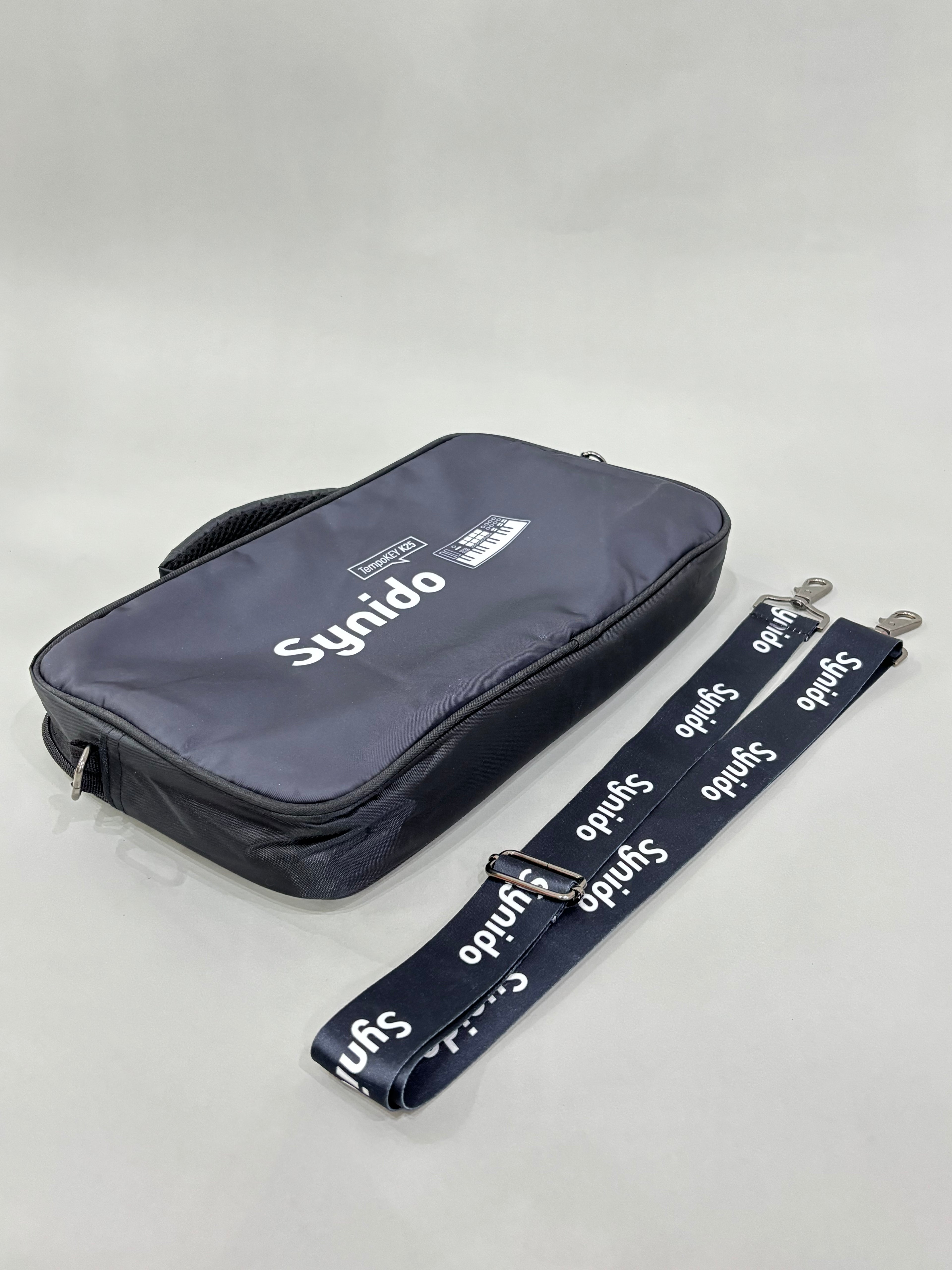 Black Nylon Messenger-Style Bag