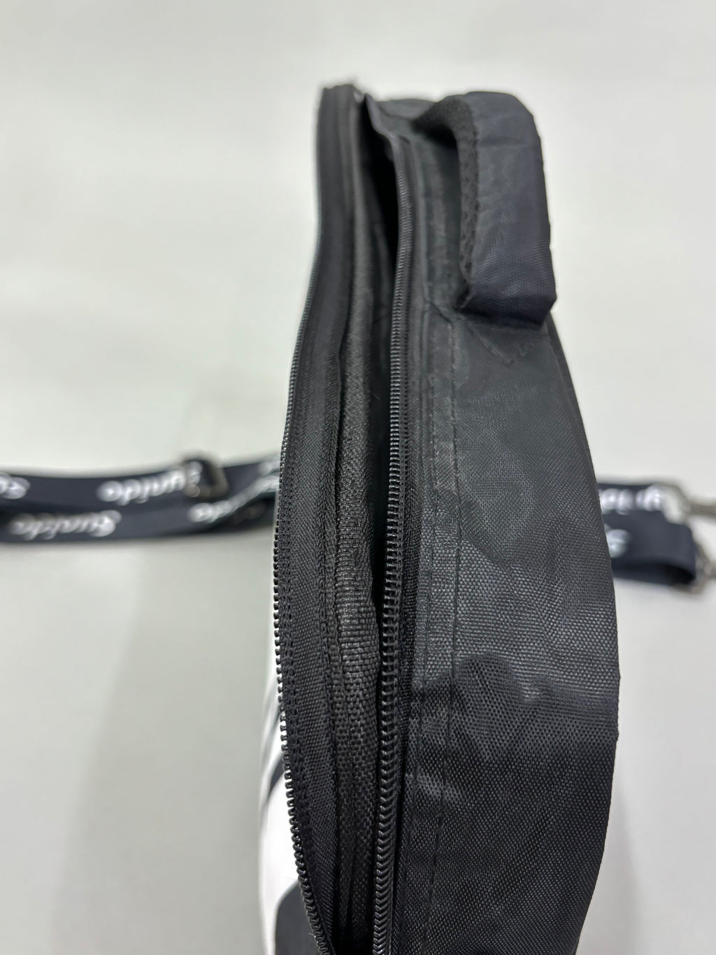 Black Nylon Messenger-Style Bag