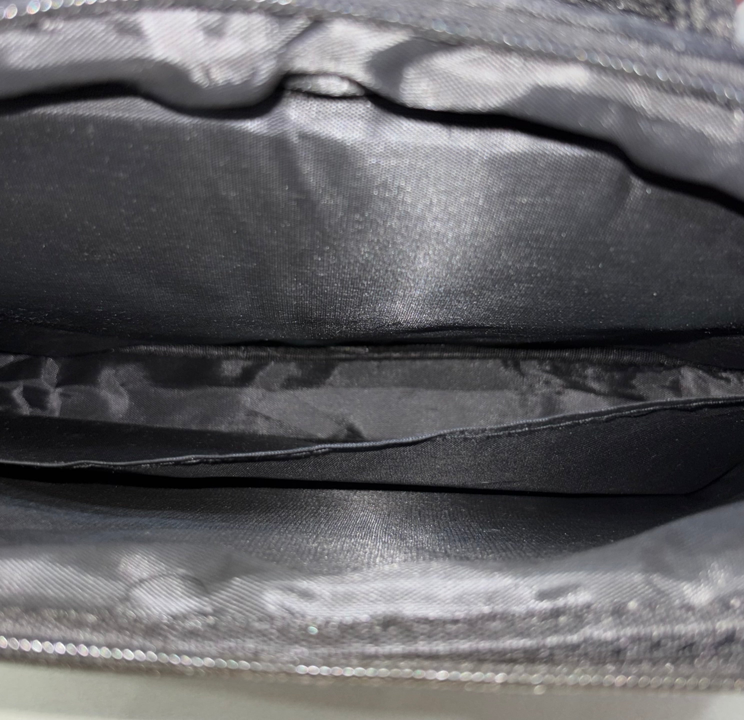 Black Nylon Messenger-Style Bag